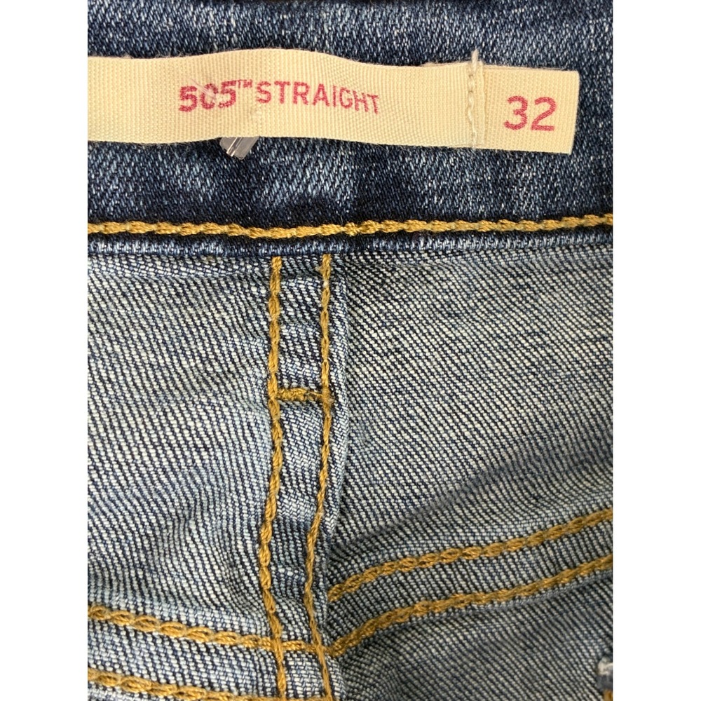 Levi's 505 Straight 34x32 Jeans Men's Medium Wash Denim Classic Fit - Picture 12 of 13